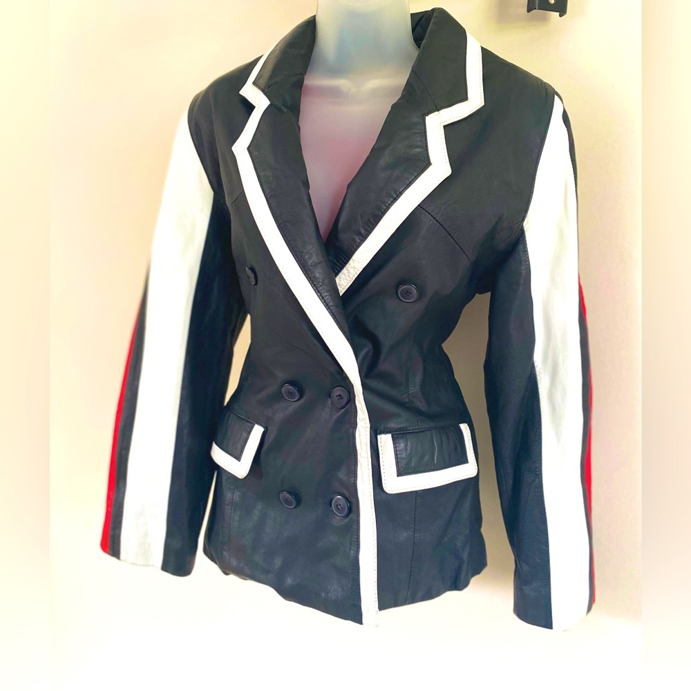 Vintage Chia Leather Blazer // Size Small